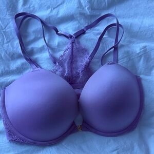 Victoria's Secret Lavender Lace Racerback Push-Up Bra